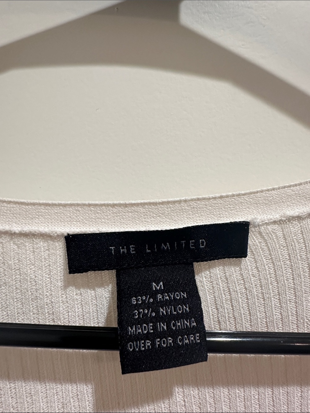 The Limited Cream Ribbed Button-Front V-Neck Top - Picture 3 of 3